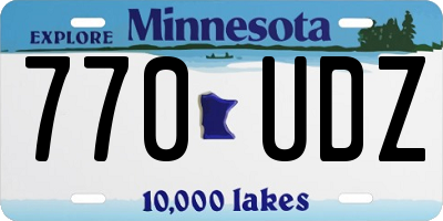 MN license plate 770UDZ