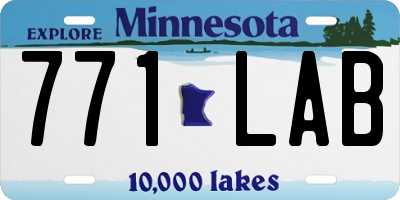 MN license plate 771LAB