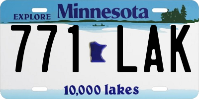 MN license plate 771LAK