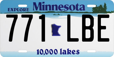 MN license plate 771LBE