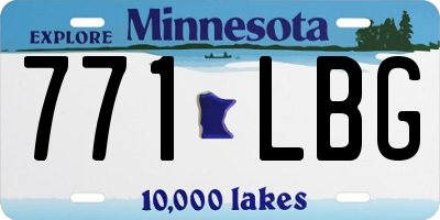 MN license plate 771LBG