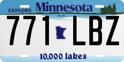 MN license plate 771LBZ