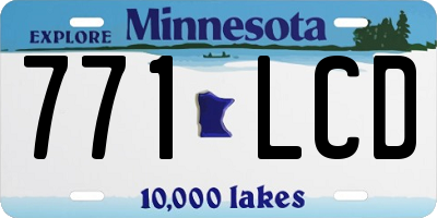 MN license plate 771LCD
