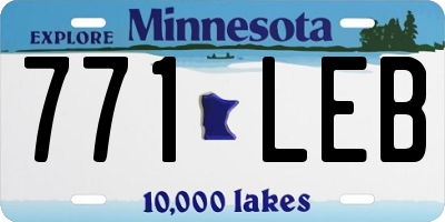 MN license plate 771LEB
