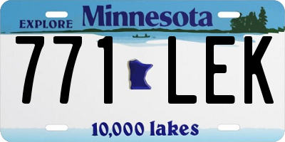 MN license plate 771LEK