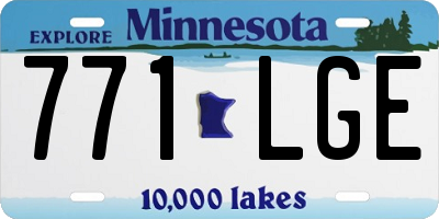 MN license plate 771LGE
