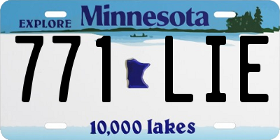 MN license plate 771LIE