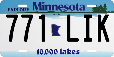 MN license plate 771LIK