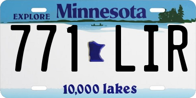 MN license plate 771LIR