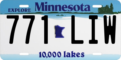 MN license plate 771LIW