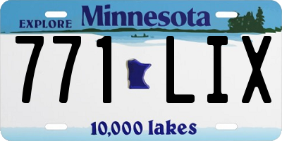 MN license plate 771LIX