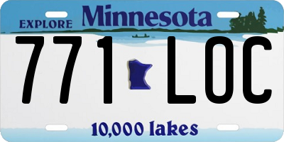 MN license plate 771LOC