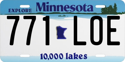 MN license plate 771LOE