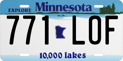 MN license plate 771LOF