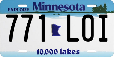 MN license plate 771LOI