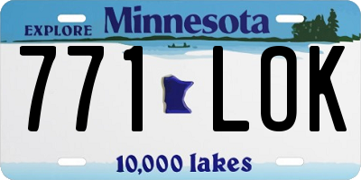 MN license plate 771LOK