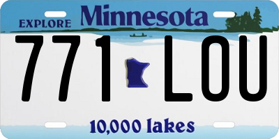 MN license plate 771LOU