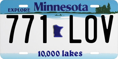 MN license plate 771LOV