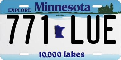 MN license plate 771LUE