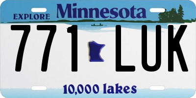 MN license plate 771LUK