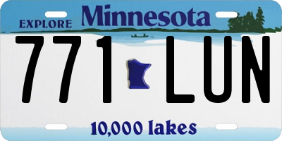 MN license plate 771LUN