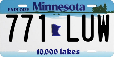 MN license plate 771LUW