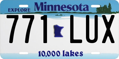 MN license plate 771LUX
