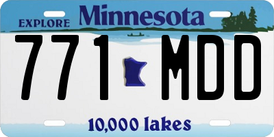 MN license plate 771MDD