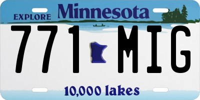 MN license plate 771MIG