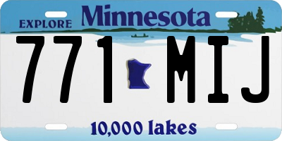 MN license plate 771MIJ