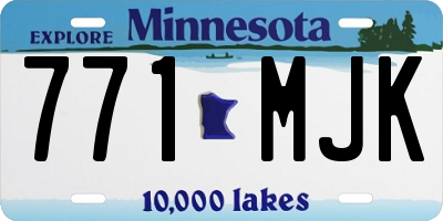 MN license plate 771MJK