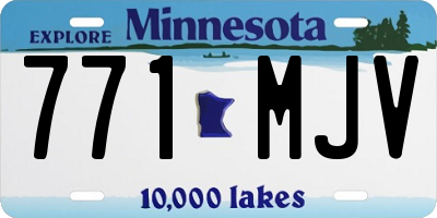 MN license plate 771MJV