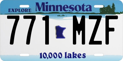 MN license plate 771MZF
