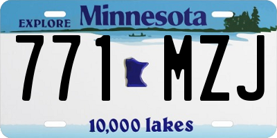 MN license plate 771MZJ