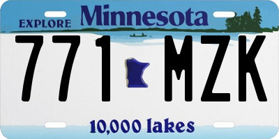 MN license plate 771MZK