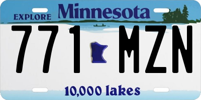 MN license plate 771MZN