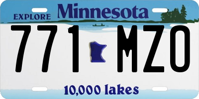 MN license plate 771MZO