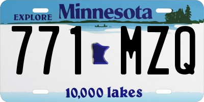 MN license plate 771MZQ