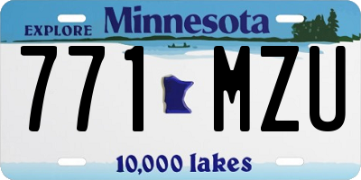 MN license plate 771MZU