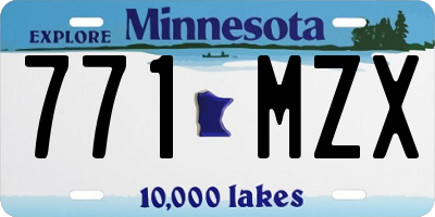 MN license plate 771MZX