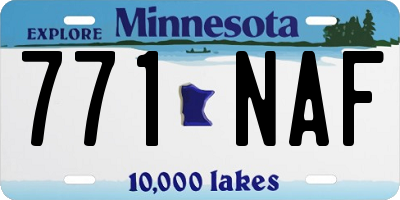 MN license plate 771NAF