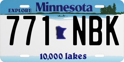 MN license plate 771NBK