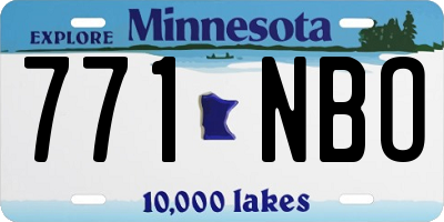 MN license plate 771NBO