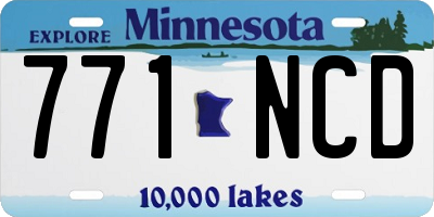 MN license plate 771NCD