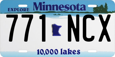 MN license plate 771NCX