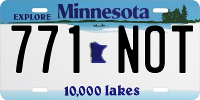 MN license plate 771NOT