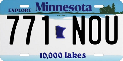 MN license plate 771NOU