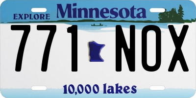 MN license plate 771NOX