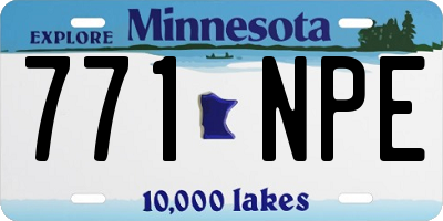 MN license plate 771NPE
