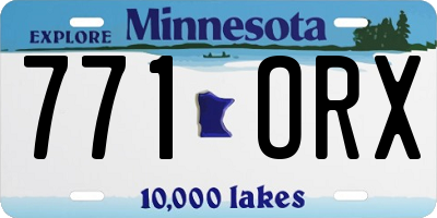 MN license plate 771ORX